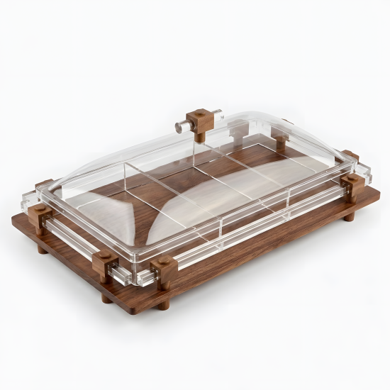 Wooden & Acrylic Three-Section Serving Platter
